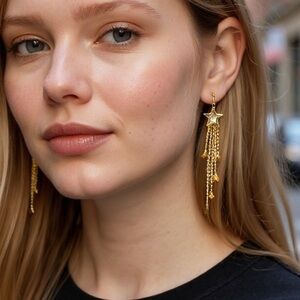 Costa Gold Star Chain Earrings
